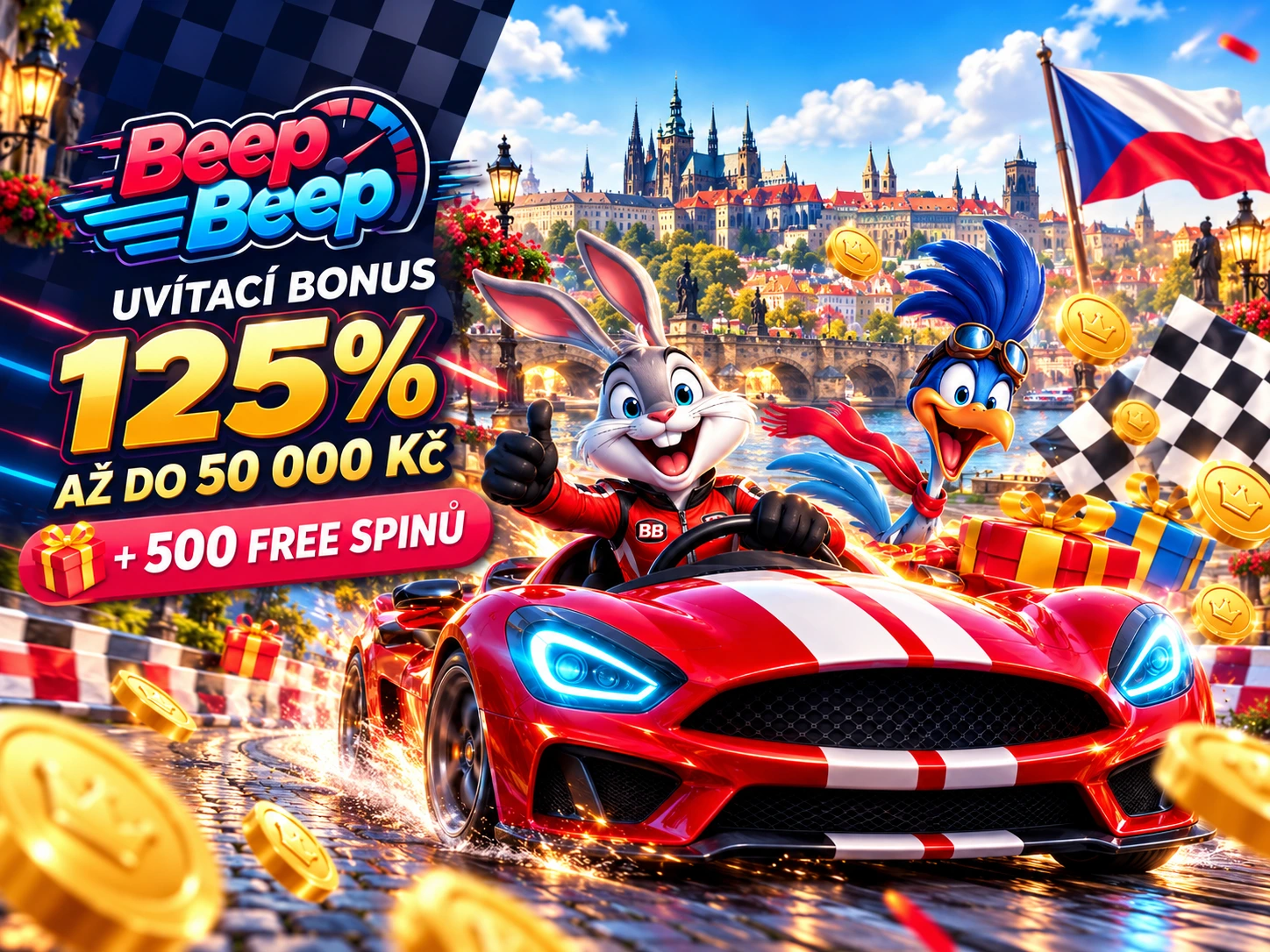 Beep Beep Casino 20 euro bonus bez vkladu a zatočení zdarma