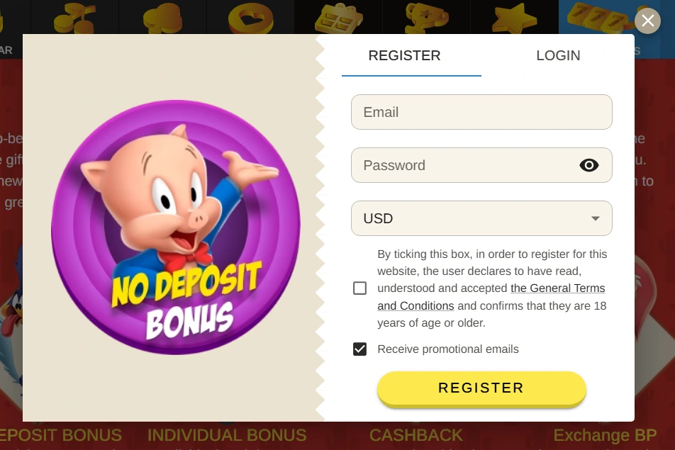 Beep Beep Casino registrace a ověření nového účtu